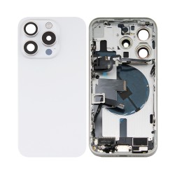 Tampa Traseira+Frame+Flex Apple iPhone 15 Pro com  Wireless Charge+Flashlight Flex Branco